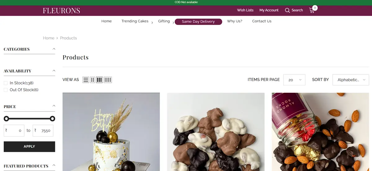 fleurons.in website built by MakeMyApp